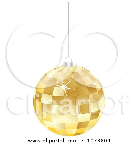 Clipart Suspended Gold Mosaic Christmas Bauble - Royalty Free Vector Illustration by Andrei Marincas