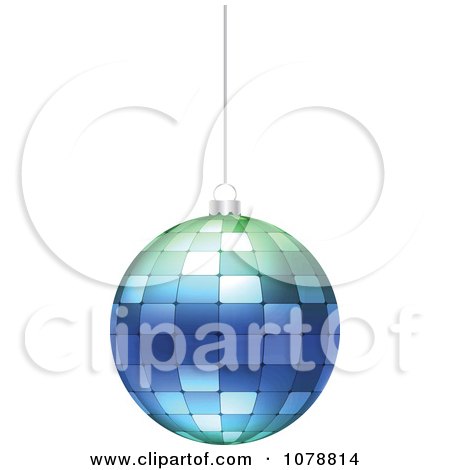 Clipart Suspended Blue Mosaic Christmas Bauble - Royalty Free Vector Illustration by Andrei Marincas