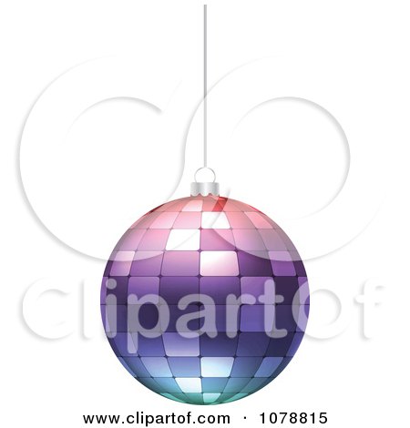 Clipart Suspended Purple Mosaic Christmas Bauble - Royalty Free Vector Illustration by Andrei Marincas