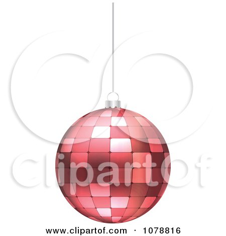 Clipart Suspended Red Mosaic Christmas Bauble - Royalty Free Vector Illustration by Andrei Marincas