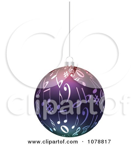 Clipart Suspended Purple Music Christmas Bauble - Royalty Free Vector Illustration by Andrei Marincas