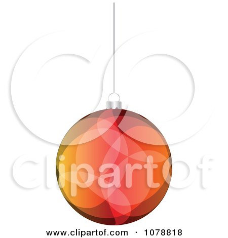 Clipart Suspended Red And Orange Christmas Bauble - Royalty Free Vector Illustration by Andrei Marincas
