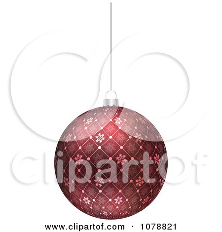 Clipart Suspended Red Snowflake Christmas Bauble - Royalty Free Vector Illustration by Andrei Marincas