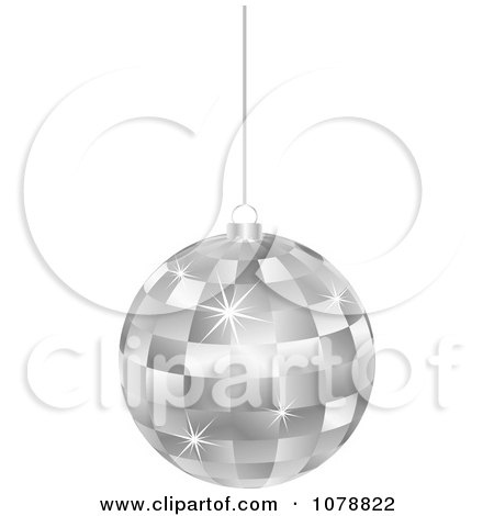 Clipart Suspended Silver Mosaic Christmas Bauble - Royalty Free Vector Illustration by Andrei Marincas