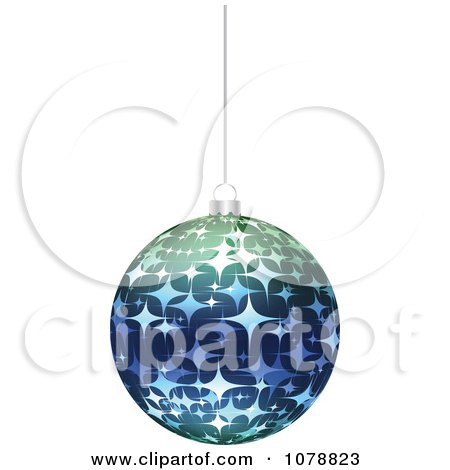 Clipart Suspended Blue Starry Christmas Bauble - Royalty Free Vector Illustration by Andrei Marincas