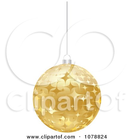 Clipart Suspended Gold Starry Christmas Bauble - Royalty Free Vector Illustration by Andrei Marincas