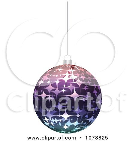 Clipart Suspended Purple Starry Christmas Bauble - Royalty Free Vector Illustration by Andrei Marincas