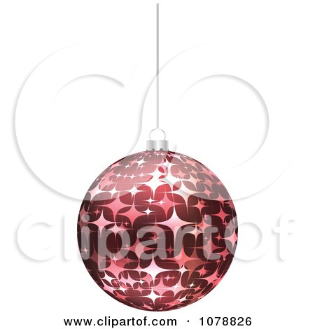 Clipart Suspended Red Starry Christmas Bauble - Royalty Free Vector Illustration by Andrei Marincas