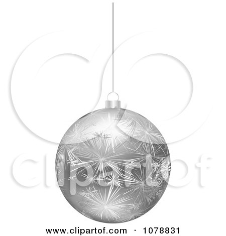 Clipart Suspended Silver Frost Christmas Bauble - Royalty Free Vector Illustration by Andrei Marincas