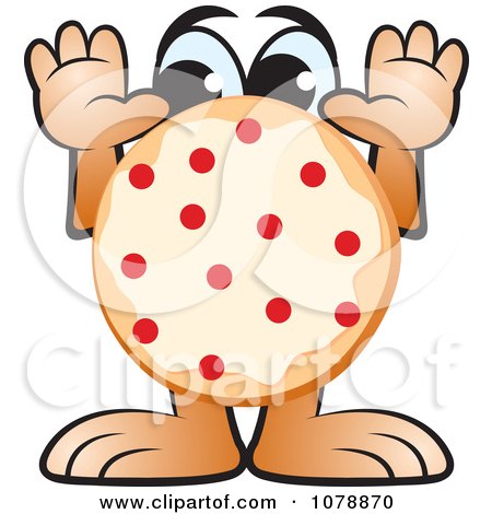 Clipart Pepperoni Pizza Holding Its Arms Up 2 - Royalty Free Vector Illustration by Lal Perera