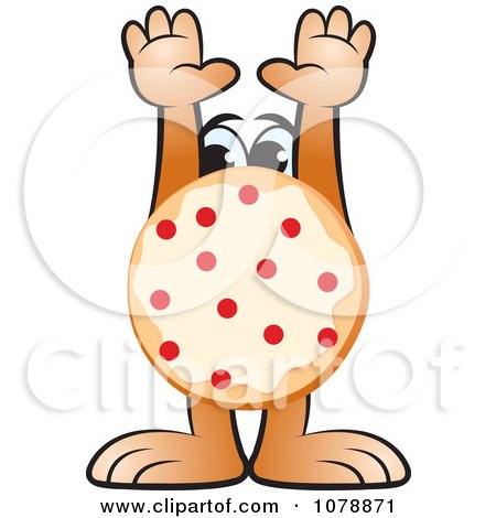 Clipart Pepperoni Pizza Holding Its Arms Up 3 - Royalty Free Vector Illustration by Lal Perera