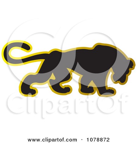 Clipart Black And Gold Panther Logo - Royalty Free Vector Illustration by Lal Perera