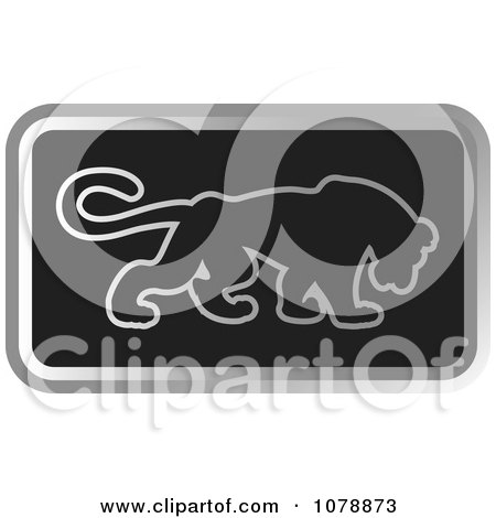 Clipart Black And Silver Panther Logo - Royalty Free Vector Illustration by Lal Perera