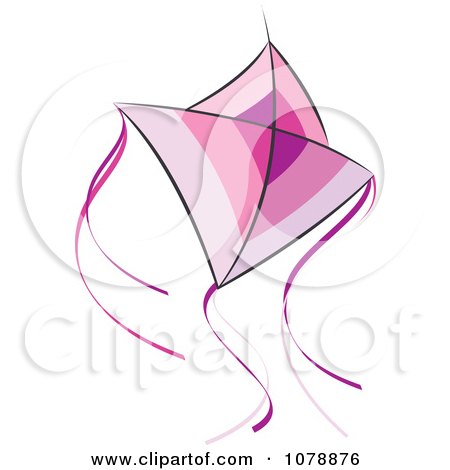 Clipart Flying Purple Kite - Royalty Free Vector Illustration by Lal Perera