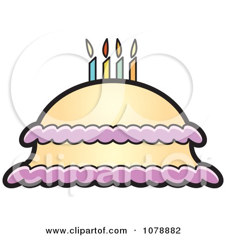Clipart Mound Birthday Cake - Royalty Free Vector Illustration by Lal Perera