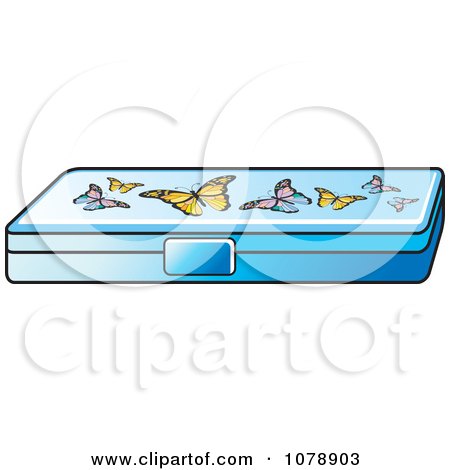 Clipart Butterfly Pencil Box - Royalty Free Vector Illustration by Lal Perera