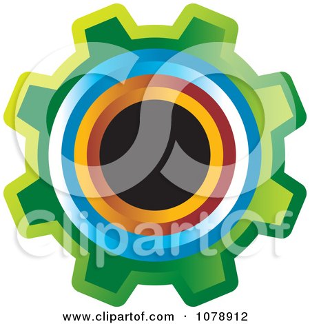 Clipart Colorful Gear Cog Logo - Royalty Free Vector Illustration by Lal Perera