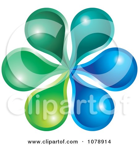 Clipart Gradient Flower Logo - Royalty Free Vector Illustration by Lal Perera