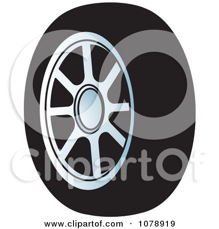 Clipart Single Car Tire - Royalty Free Vector Illustration by Lal Perera