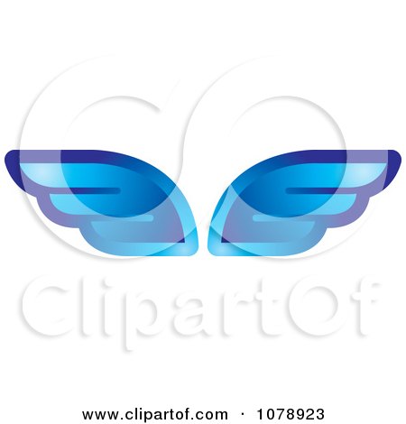 Clipart Blue Wings - Royalty Free Vector Illustration by Lal Perera