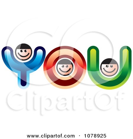 Clipart YOU Letter People - Royalty Free Vector Illustration by Lal Perera