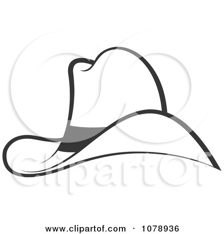 Clipart Outlined Cowboy Hat - Royalty Free Vector Illustration by Lal Perera