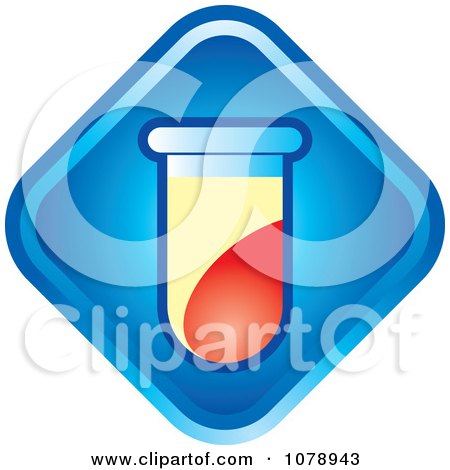 Clipart Test Tube And Blue Diamond Icon - Royalty Free Vector Illustration by Lal Perera