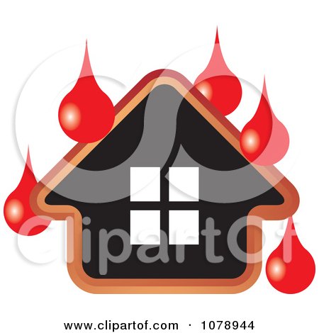 Clipart House With Blood Drops - Royalty Free Vector Illustration by Lal Perera