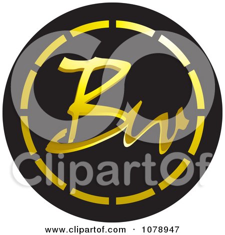 Clipart Gold And Black Bw Icon - Royalty Free Vector Illustration by Lal Perera