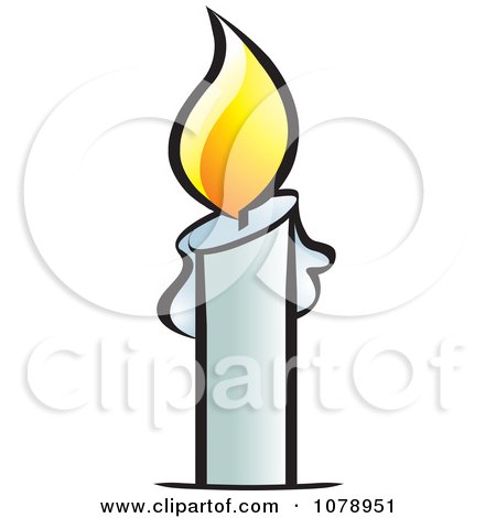 Clipart White Wax Candle - Royalty Free Vector Illustration by Lal Perera
