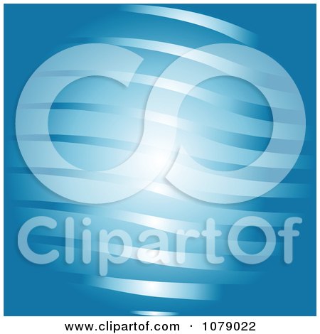 Clipart Blue Sphere With Waves - Royalty Free Vector Illustration by KJ Pargeter