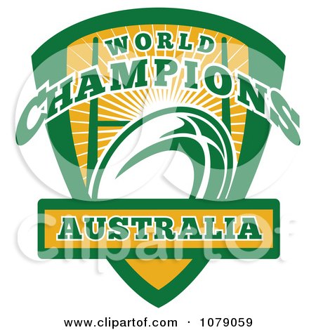Clipart Australia World Champions Rugby Shield - Royalty Free Vector Illustration by patrimonio
