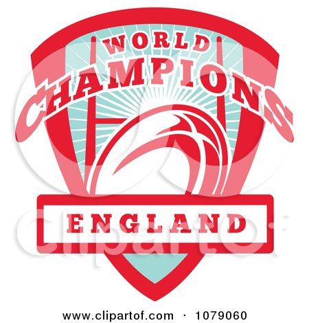 Clipart England World Champions Rugby Shield - Royalty Free Vector Illustration by patrimonio