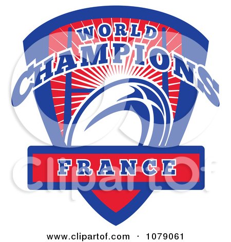 Clipart France World Champions Rugby Shield - Royalty Free Vector Illustration by patrimonio