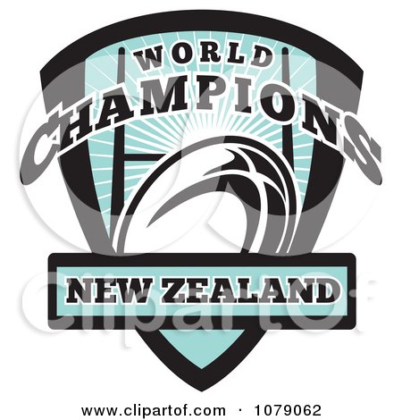 Clipart New Zealand World Champions Rugby Shield - Royalty Free Vector Illustration by patrimonio