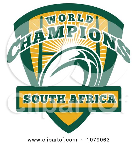 Clipart South Africa World Champions Rugby Shield - Royalty Free Vector Illustration by patrimonio