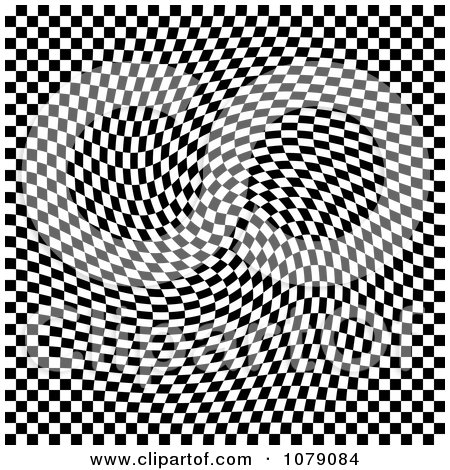 Clipart Black And White Twisting Checkered Background - Royalty Free Illustration by oboy