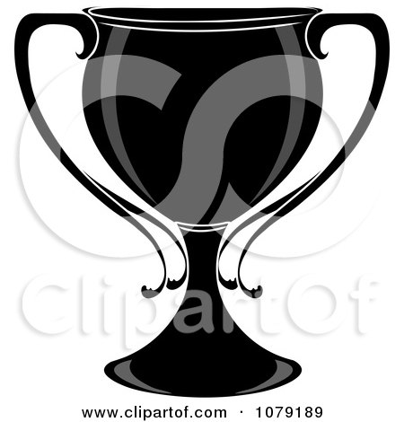 Clipart Black And White Trophy Cup - Royalty Free Vector Illustration by Pams Clipart