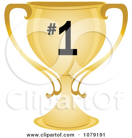 Clipart Gold Number 1 Trophy Cup - Royalty Free Vector Illustration by Pams Clipart