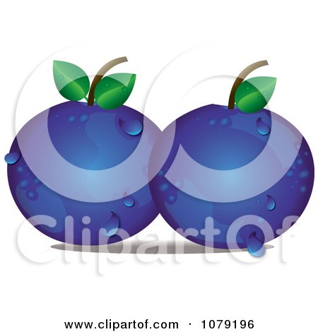 Clipart Dewy Blueberries - Royalty Free Vector Illustration by Pams Clipart