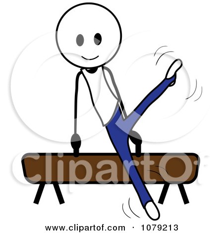 Clipart Stick Person Gymnast On The Pommel Horse - Royalty Free Vector Illustration by Pams Clipart