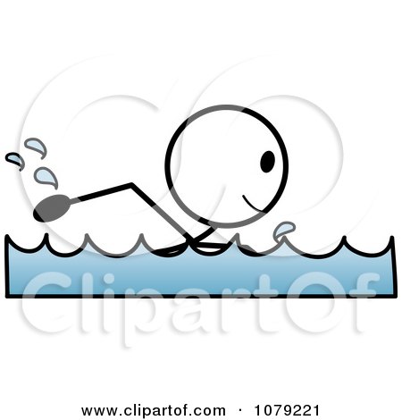 Clipart Stick Person Swimming - Royalty Free Vector Illustration by ...