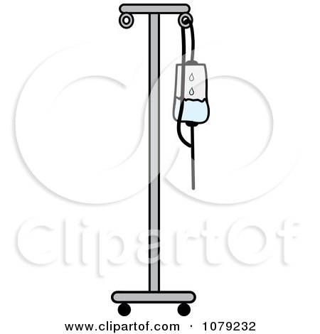 Clipart Hospital IV Fluid Stand - Royalty Free Vector Illustration by Pams Clipart