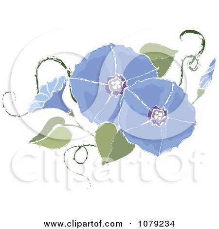Clipart Purple Morning Glory Flowers - Royalty Free Vector Illustration by Pams Clipart