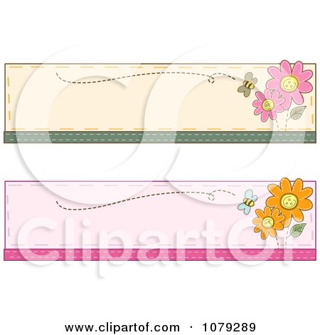 Clipart Set Of Bee And Flower Website Banners - Royalty Free Vector Illustration by BNP Design Studio