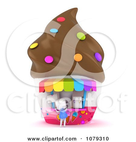 Clipart 3d Ivory School Boy Buying Ice Cream - Royalty Free CGI Illustration by BNP Design Studio