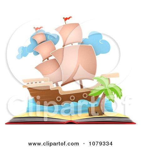 Clipart 3d Ship Pop Up Story Book - Royalty Free CGI Illustration by BNP Design Studio