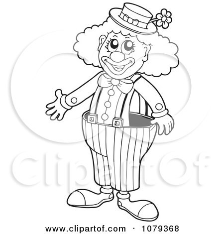 Clipart Outlined Clown - Royalty Free Vector Illustration by visekart