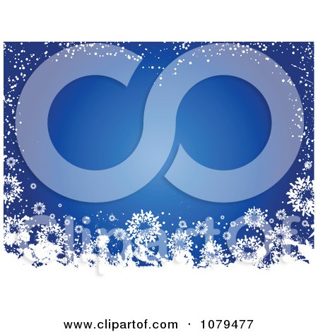 Clipart Grungy Blue Christmas Snowflake Winter Background 1 - Royalty Free Vector Illustration by KJ Pargeter