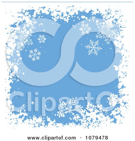 Clipart Grungy Blue Christmas Snowflake Winter Background 2 - Royalty Free Vector Illustration by KJ Pargeter